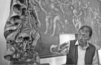 Haroldo Rodas en el Museo de Arte Colonial de la ciudad de Antigua, Guatemala, septiembre de 2015