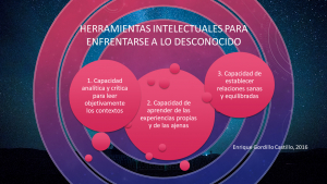 Herramientas intelectuales para enfrentarse a lo desconocido (Enrique Gordillo Castillo, 2016)