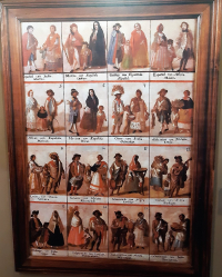 Copia de la pintura "Cuadro de castas", fotografía tomada en exposición ¿Por qué estamos cómo estamos?, ciudad de Guatemala. La pintura original se encuentra en el Museo Nacional del Virreinato, Ciudad de México.